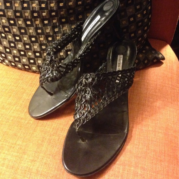 Black Sling Back Sandals