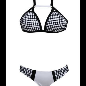 Black and white swim suit