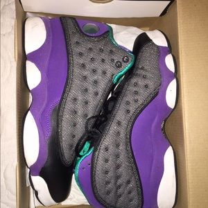 Black Teal Ultra Violet & White Retro Jordan 13's.