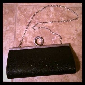 Black sparkly clutch
