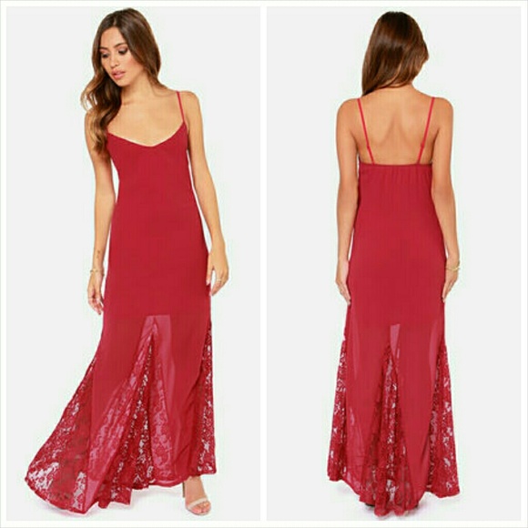Lulus Dresses & Skirts - xxSOLDxx New raspberry lace maxi dress