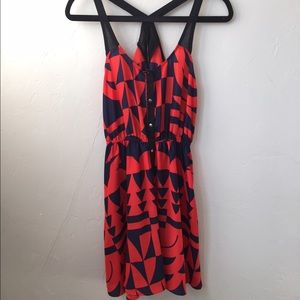 Urban Outfitters red and blue pattern dress