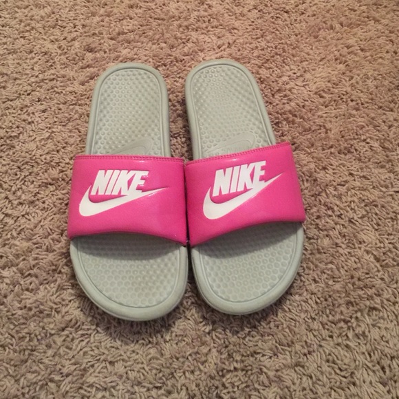 Pink Nike Slides