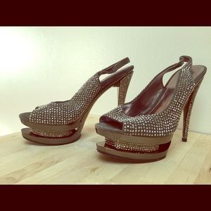 Jeweled "Pleaser" heels