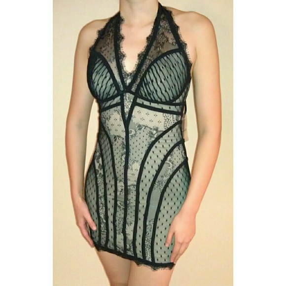 Bebe V-Neck Lace Dress