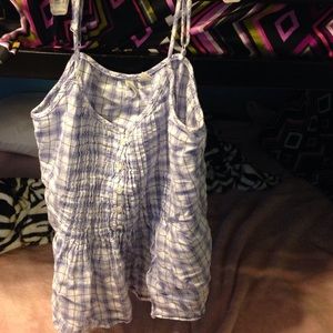 Medium old navy purple and white plaid tank top.
