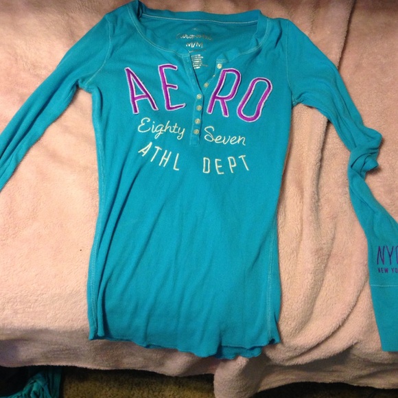 Blue long sleeved Aeropostale shirt.