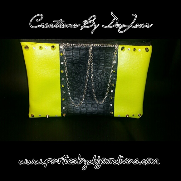 Lime Green/Black Hand Clutch