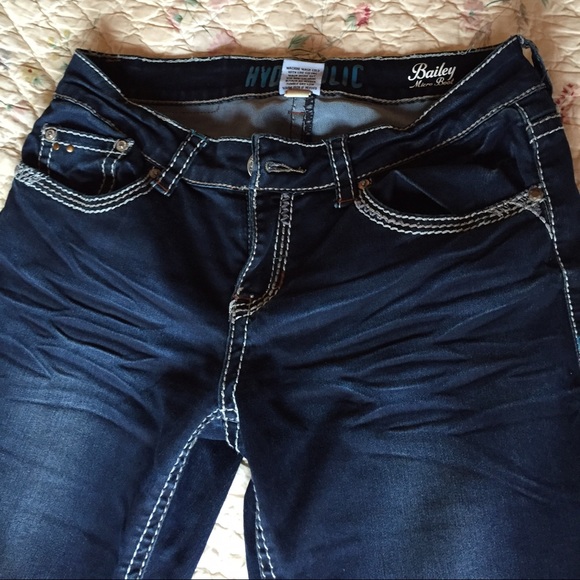 Hydraulic dark wash skinny boot cut jeans