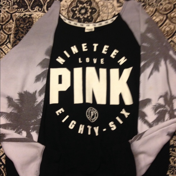 VS Pink palm tree sweatshirt