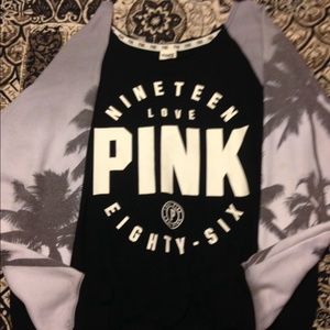 VS Pink palm tree sweatshirt