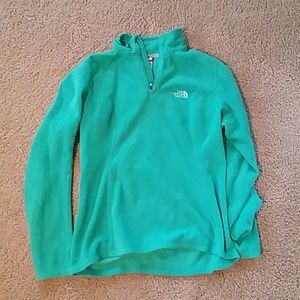 Green north face sweater