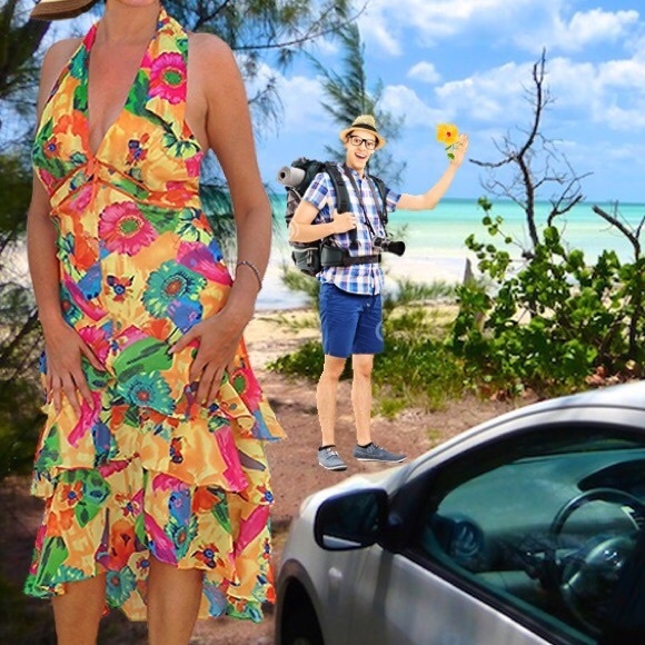 "Vacation Of A Lifetime" Floral Halter Tie Dress