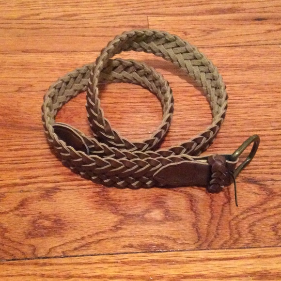 Brown Leather Braided Belt