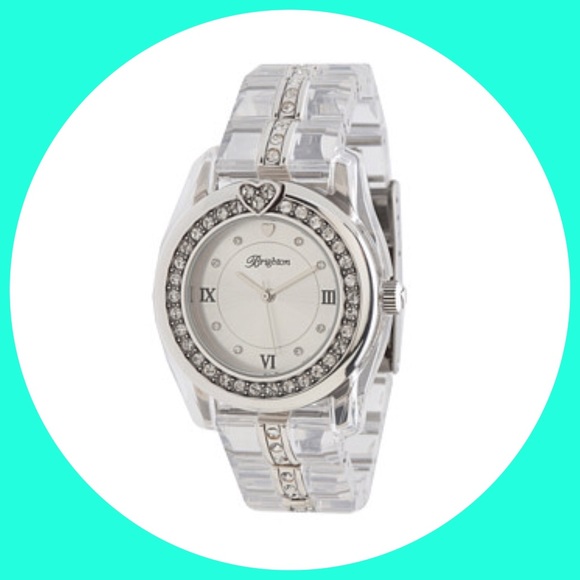 Brighton Watch Clear & Silver band Crystal bezel