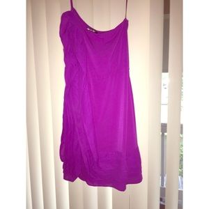 Purple one shoulder dress