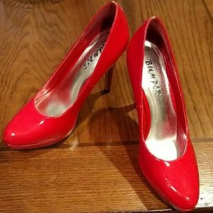 Bright red heels