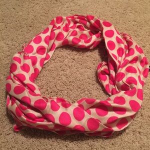 Pink polka dot scarf