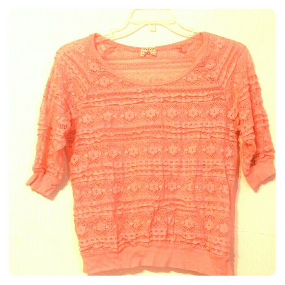 Peach Lace Top
