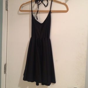 American apparel baby doll black shiny dress