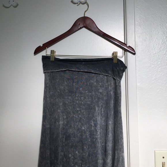 Acid Wash Maxi Skirt