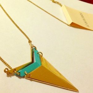 Gold/emerald tribal statement necklace