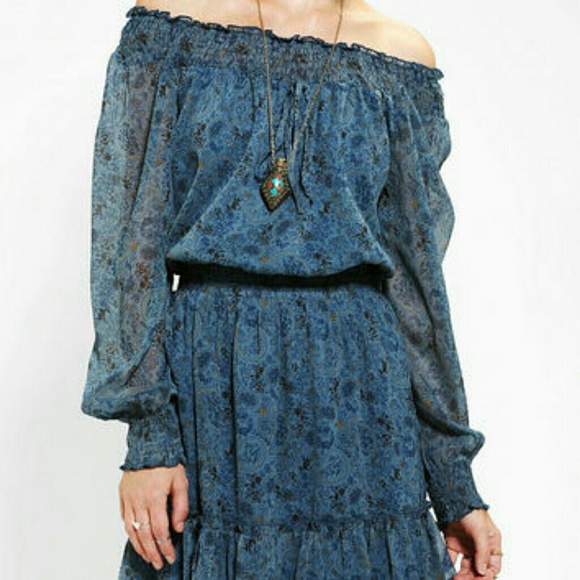 Staring at Stars Smocked Off the Shoulder Dress
