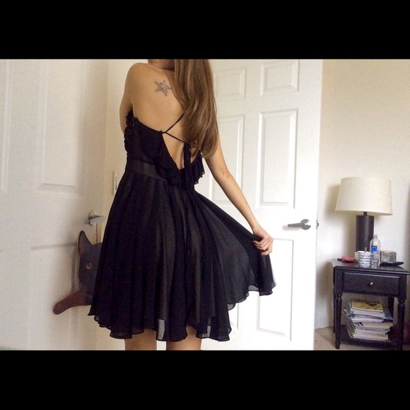SOLD***Size S black romantic fit&flare dress ANGL - Picture 3 of 4