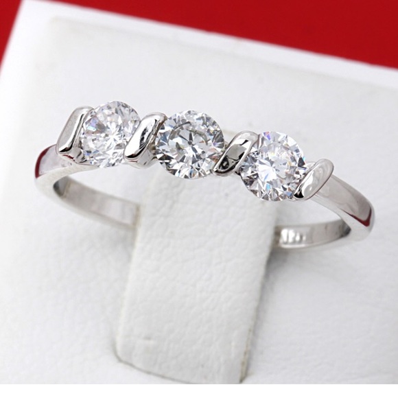 18k white gold plated Ring