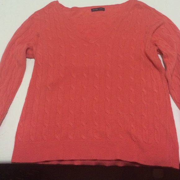 Coral v-neck sweater