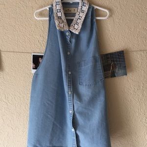 Collard Denim Button-Up Hollister Tank Top