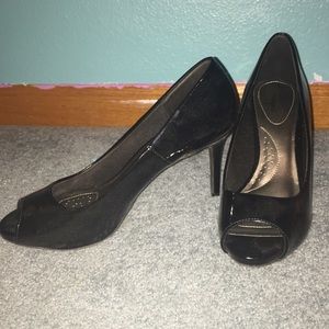 Black Open Toe Pumps