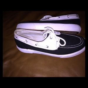 Black and White Ralph Lauren Boat Shoes