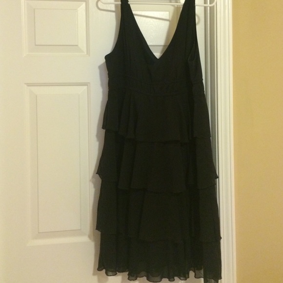 Black ruffle dress