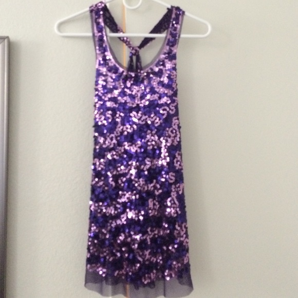 Purple sequined tank top
