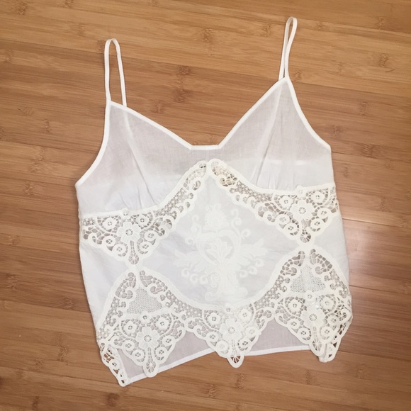UO brand Pins and Needles white lace crochet cami