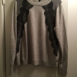 J.Crew Colorblock Lace Panel Sweater