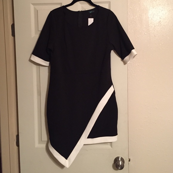 Black and white origami party dress