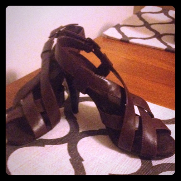 Brown High Heel Sandals - Picture 1 of 4