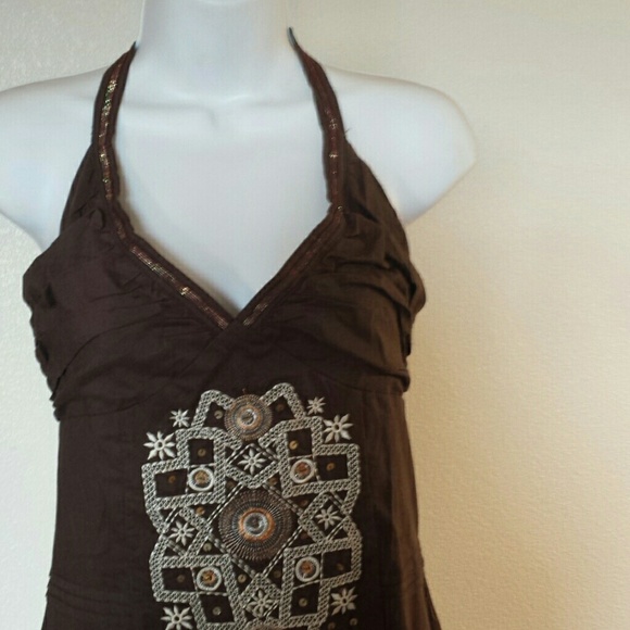 REDUCED NWT cotton  brown dress size.  S - Picture 2 of 4