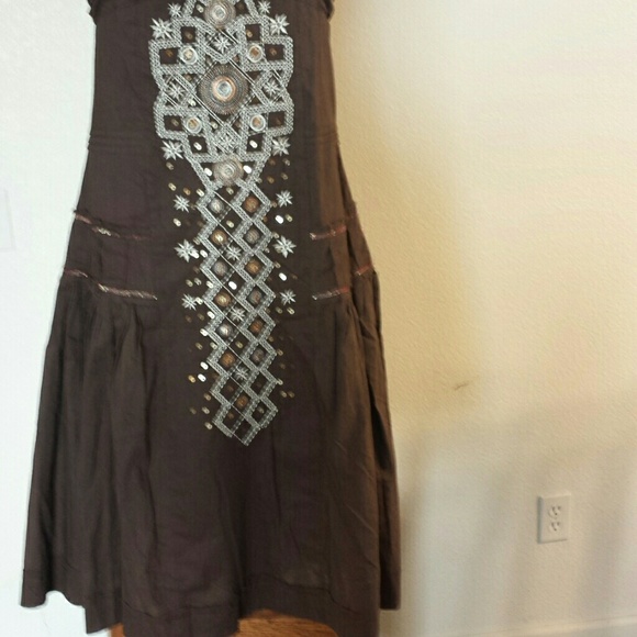 REDUCED NWT cotton  brown dress size.  S - Picture 3 of 4