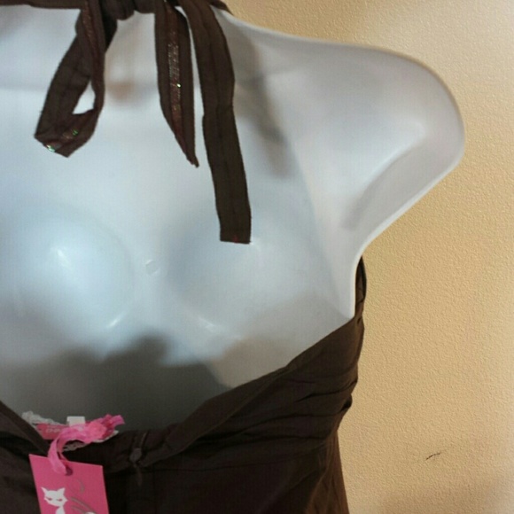 REDUCED NWT cotton  brown dress size.  S - Picture 4 of 4