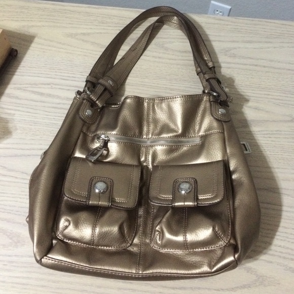 Bronze color handbag, a lot of space