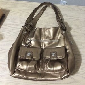 Bronze color handbag, a lot of space