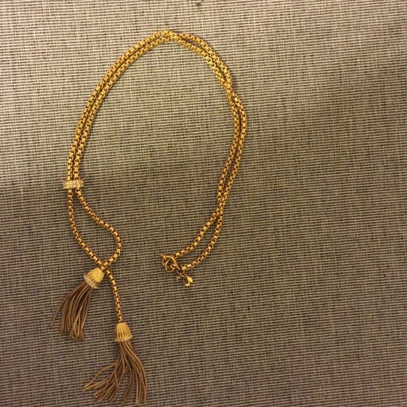 J. Crew gold tassel necklace