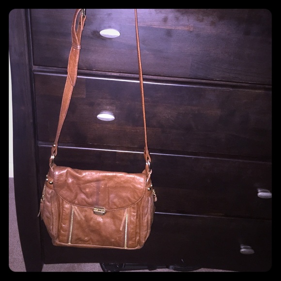 Rebecca Minkoff cognac leather messenger bag