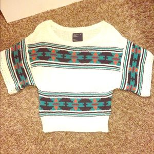 Tribal Pattern Knitted Oversweater