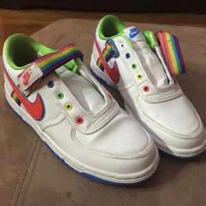 Nike white/rainbow sneakers