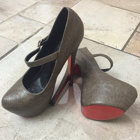 Taupe Red Bottom Heels