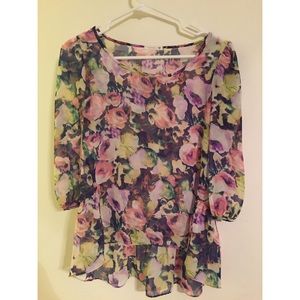 Beautiful floral peplum top from Nordstrom Rack